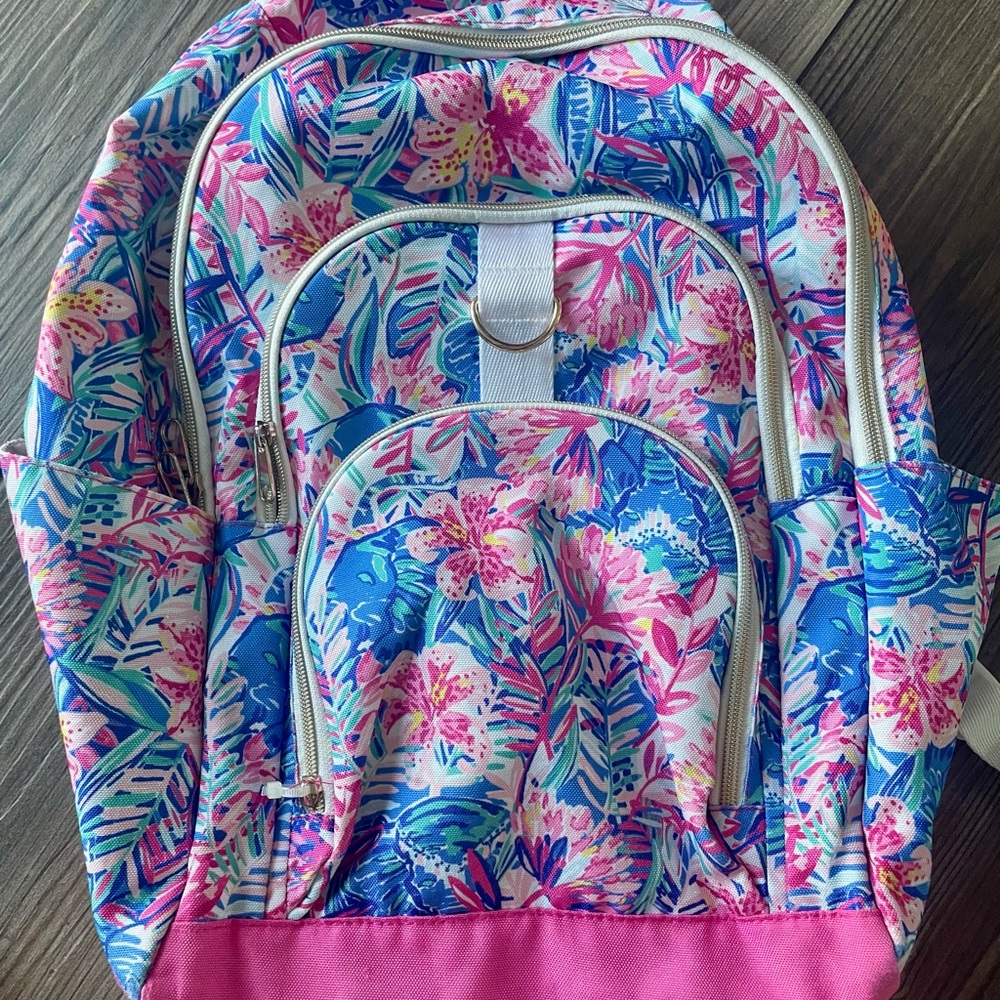 Lilly Pulitzer Floral Pottery Barn Teen Bennett Blue Slathouse Soirée Backpack